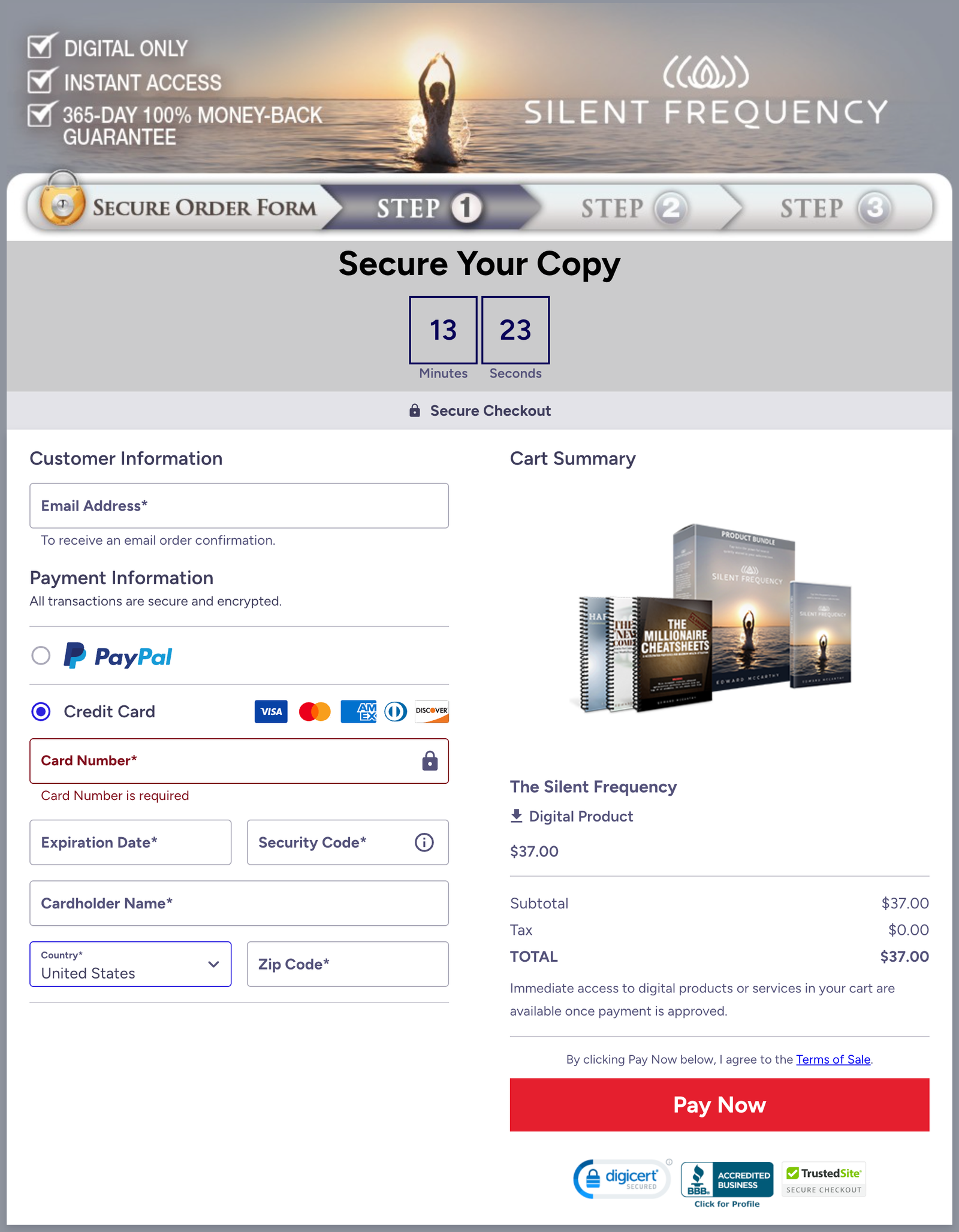 Silent Frequency secure checkout